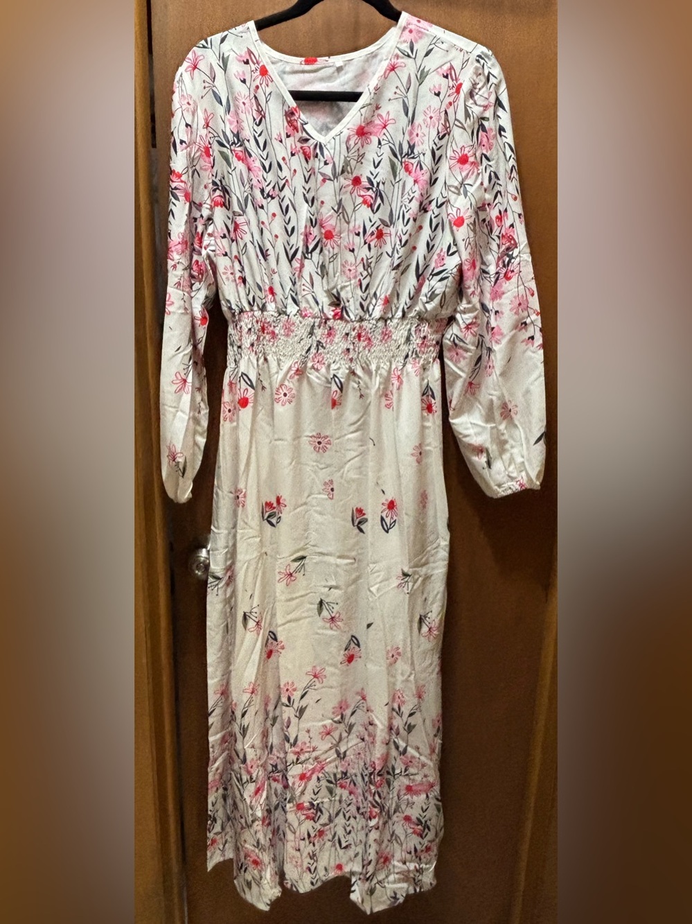 Floral Sheer Women's Sleepwear Top - White/Pink